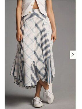 Pilcro patchwork godet skirt